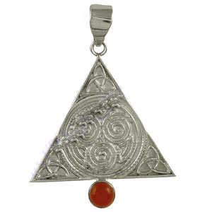 Collar con Colgante de Nudo Celta de Plata 925 para Mujer, con Cornalina, Bañado en Rodio, Oro Rosa con Ópalo, Dijes de Platino - Product Image 3