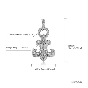 Collar con colgante <span class=keywords><strong>de</strong></span> circón brillante <span class=keywords><strong>de</strong></span> lujo, joyería exquisita <span class=keywords><strong>de</strong></span> Hip Hop para hombres y mujeres, Ideal para ocasiones especiales, regalos - Product Image 2