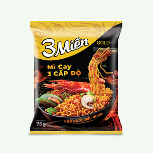 บะหมี่กึ่งสำเร็จรูปรสเผ็ดเปรี้ยวกุ้ง 3 มีน คุณภาพสูง ขนาด 65 กรัม ผลิตในเวียดนาม ไขมัน 2% ต้มสุกใน 2-3 นาที - Product Image 5