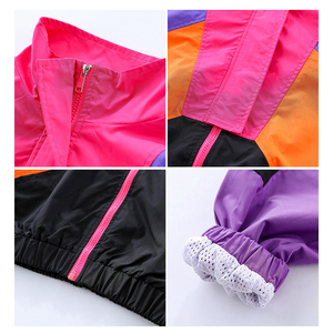 Custom Kids Vibrant Color Block Multi Panel Full Zip Up Patchwork Windbreaker Jacket and Matching Pants Outfit Two Piece Set - Product Image 6