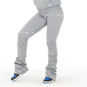 Ensemble de survêtement deux pièces pour femme, haut court à capuche et pantalon de jogging, en spandex/polyester, long, délavé, pour l'hiver, vente en gros - Product Image 4