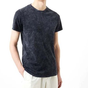 2025 O-Neck Acid Wash T-shirts pour hommes Conception personnalisée de haute qualité avec quantité en vrac de couleur unie avec logo personnalisé - Product Image 2