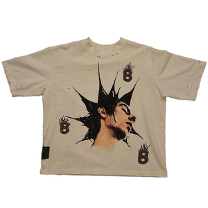 Custom <b>Logo</b> 300 Gsm Heavyweight Boxy Fit T-Shirts 100% Cotton Plain Blank Screen Printing Men's Loose Fit T-Shirt Solid Printed - Product Image 1