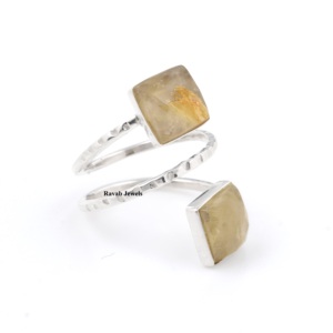 แหวน925 ngrsdbr ปรับขนาดได้สีเงินสเตอร์ลิง12มม. ควอตซ์สีทองและไข่มุกดีไซน์สองสี Vermeil สำหรับเด็กผู้หญิง - Product Image 2