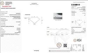 Diamante cultivado en laboratorio de corte radiante de 2,36 CT IGI Certified E Color VVS2 Clarity Lab-Stone - Product Image 5