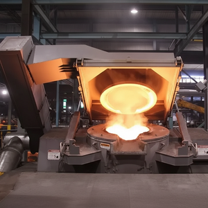 Four rotatif inclinable d'origine indienne pour la fusion de l'aluminium, des déchets d'aluminium, du plomb, du cuivre, à gaz, à double combustible, pour l'usine de fonderie - Product Image 2