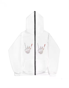 Alta calidad Oem personalizado Zip Up Hoodie Puff estampado personalizado buena calidad alta calidad hombres ropa hombres sudaderas con capucha - Product Image 1