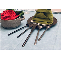 Ensemble de couverts en métal noir pour vaisselle de table de mariage ensemble de couverts de dîner en acier miroir fabrication artisanale