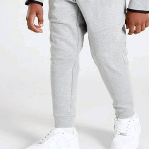 Custom Brand Logo 69% Cotton 31% <b>Polyester</b> Heather Grey Boys Tech Fleece Tracksuit Full Zip <b>Hoodie</b> Joggers Sweatpants Sweatsuit - Product Image 6