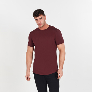 2024 New Summer Fashion Custom Scallop Hip Hop Style Curved Hem <b>Extra</b> <b>Long</b> Line <b>Men</b> <b>T</b>-<b>Shirts</b> - Product Image 1