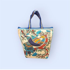 Bolso Tote de Moda con Diseño Tradicional Indio Hecho a Mano, con Cierre de Cremallera, Diseño Plegable, Dos Correas para Mujer, Uso en Exteriores - Product Image 1
