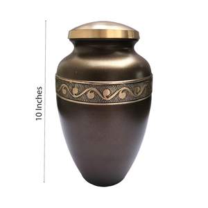 Handcrafted Urn for Human Ashes | Premium <b>Memorial</b> <b>Keepsake</b> | Premium Adult brass Urn <b>Box</b> - Product Image 1