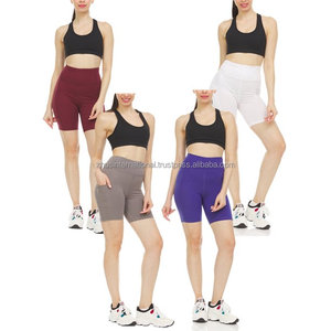 Pantalones cortos elásticos de Yoga para motorista, Shorts de compresión activa, Control de barriga, 100%, venta al por mayor, servicio OEM - Product Image 1
