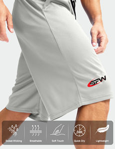 Pantalones cortos deportivos Cargo de poliéster de secado rápido personalizados para hombre, pantalones cortos deportivos transpirables, verano, correr, baloncesto, entrenamiento, de talla grande - Product Image 4