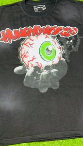 T-shirt personnalisé en coton de l'industrie de la tanaisie avec impression DTF à manches courtes et col rond logo délavé avec étiquette personnalisée pour le cou - Product Image 6