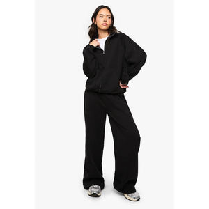 Conjunto de Sudadera con Capucha y Pantalones Deportivos para Mujer con Logotipo Personalizado, Sudadera con Capucha Extra Grande con Cierre y Pantalones Deportivos, Conjunto Deportivo para Mujer - Product Image 2