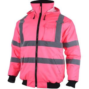 Veste de travail d'hiver de sécurité extérieure à haute visibilité surdimensionnée, classe 1 ANSI, imperméable, respirante, avec éclairage LED réfléchissant, détachable - Product Image 1