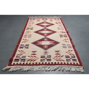 พรมวินเทจขนาดเล็ก 2.6x4.8 ฟุต (80x147 ซม.) ลายต้นไม้และพืชสีเบจสไตล์ตุรกี - Product Image 2