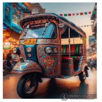 Scooter Clásico Moderno de Madera Colorido de Shobha Jain Impex para Sesión de Fotos Preboda