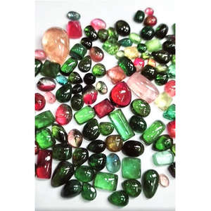 Alta calidad 144 Uds Multi turmalina Natural 6mm-19mm cojín oval pera rectángulo cabujón 252cts lote verde Iroc ventas sueltas - Product Image 1