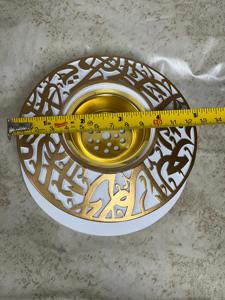 หัวเผาเครื่องหอมโลหะพร้อมฝา3สีพร้อมฐานโค้งสำเร็จรูปที่ทำด้วยมือเหมาะสำหรับอุปกรณ์ตกแต่งบนโต๊ะที่หรูหรา - Product Image 6