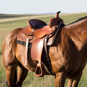Selles de cheval réglables avec siège profond Étriers en cuir occidental faits à la main OEM Vente en gros Fourniture d'embouts équestres Arbre en bois - Product Image 4