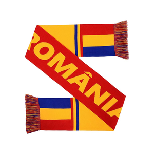 Nouveau modèle imprimé uni long avec logo personnalisé bonne qualité utilisation en extérieur hiver tricoté fans de football écharpes - Product Image 1