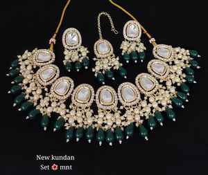 Indian Traditional Kundan Gold Plated Jewellery Set and Copper Necklace Set for Women and Girls Indian <b>Accessories</b> Jewlery Women - Product Image 4