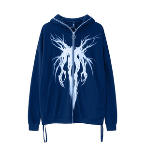 Custom Zipper Oversized Blank Unisex Luxury Hoodie Zipper 100%cotton Fleece Pocket Plus Size Men's Zip up Hoodies for Men - Product Image 6