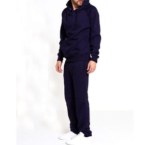 Ensemble de survêtement de sport pour homme en deux pièces sur mesure, coupe classique, à capuche, lourd, en coton et polyester, impression sérigraphique - Product Image 4