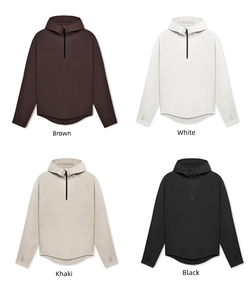 Tissu tissé respirant à fermeture éclair pour hommes, sport de plein air, motif solide, printemps, automne, hiver, fitness, surdimensionné, coupe ample sur le devant - Product Image 6