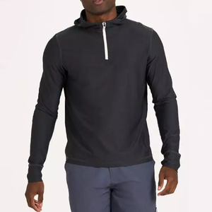 Sudadera con capucha de manga larga de moda informal con bolsillos Sudadera con capucha de media cremallera de invierno de talla grande - Product Image 4