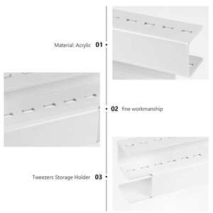 Multi-Slot Durable Plastic & Acrylic Tweezer Stand with Customizable Design for Lash Technicians - Product Image 3