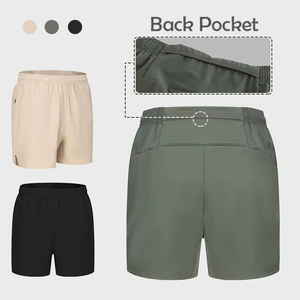 Short de sport vierge personnalisé pour hommes avec poche zippée Short de sport athlétique de course à pied décontracté respirant avec cordon de serrage grande taille - Product Image 3