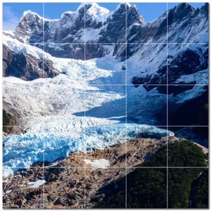 Mural de pared de azulejos de cerámica glaciar PT500724 48 "W X 32" H Juego de 24 azulejos de 8x8 - Product Image 1