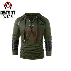 Sweat à capuche lourd pour hommes sur mesure en gros 100% coton épais blanc épaule tombante pour l'hiver - Product Image 4