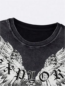 Camiseta de lavado ácido de alta calidad con serigrafía, ropa de calle lisa, camisetas Vintage, venta al por mayor, camiseta negra de lavado ácido transpirable - Product Image 3