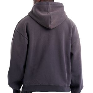 Sweats à capuche personnalisés pour hommes, poids lourd, délavés à l'acide, avec fermeture éclair, surdimensionnés 100% coton, éponge française, décontractés, épaules tombantes, coupe boxy, sweats à capuche avec fermeture éclair - Product Image 2