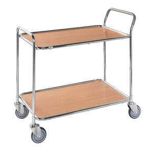 Carrito de Servicio Estilo Industrial de Madera de Haya KM30770-BO, Construcción Metálica Resistente - Product Image 1