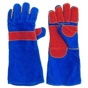 Best Performance Reinforced Cowhide Split Leather Heavy Duty Welding <b>Safety</b> <b>Gloves</b> for Construction Hand Protection for Welders - Product Image 4