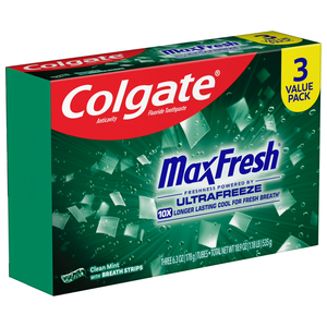 Colgate Max Fresh Clean Mint <b>Toothpaste</b>, 3 Pack, 6.3 Oz - Product Image 5