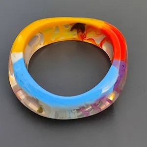 Vibrant <b>Resin</b> Bangle Collection Affordable Fashion <b>Jewellery</b> for Gifting and Retail Multicolour <b>Resin</b> Bangles for Women - Product Image 1