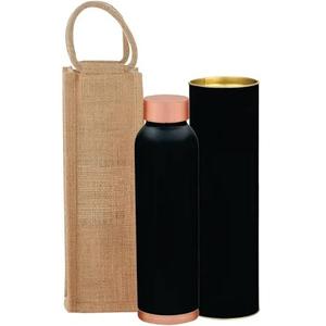 Producto muy notable Botella de agua de cobre con bolsa de yute y caja Durable disponible para vender regalos en cualquier función - Product Image 2