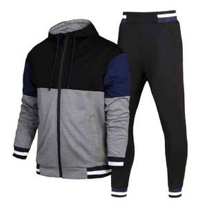 2023ชุดวิ่งออกกำลังกายผู้ชายชุดวอร์มสองชิ้นแบบซิปมีฮู้ดใส่สบายพิมพ์โลโก้คอลเลกชันฤดูหนาว - Product Image 1