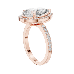 Anillo Halo con Diamante de Laboratorio Corte Pera de 4.47 CT para Mujer, VVS-VS EF CVD, Oro de 18KT, 14KT, 10KT y Plata 925, Oro Rosa, Amarillo, Blanco - Product Image 5