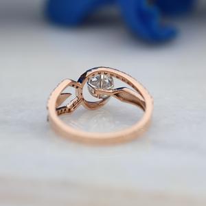 Igi แหวนหมั้นเพชรกลมโรสโกลด์14K แหวนหมั้นเพชรแบบคลาสสิกที่ยั่งยืนได้รับการรับรองจาก IGI - Product Image 3