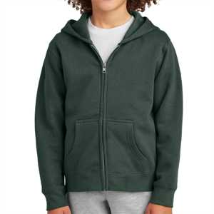 Sudadera con capucha de forro polar verde bosque con cremallera completa para niños con bolsillos: ligera y transpirable, perfecta para capas en climas fríos - Product Image 6
