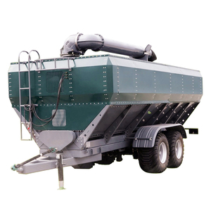Dual Axis Silver Grain Bunker <b>Trailer</b> High Productivity Agricultural Feed Dump Cart Hay Transfer Dumper <b>Farm</b> Use - Product Image 1