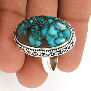Anillo ovalado azul cielo turquesa, joyería de plata de ley 925, venta al por mayor, anillo de compromiso para fiesta, fabricante de joyería fina hecha a mano - Product Image 3