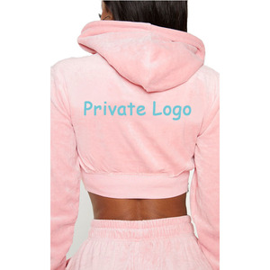 Women's Custom Two-Piece Track Suit Wholesale Jogging <b>Hoodie</b> and Sweat Pants Summer/Winter XL Size Custom Private Label Logo - Product Image 2